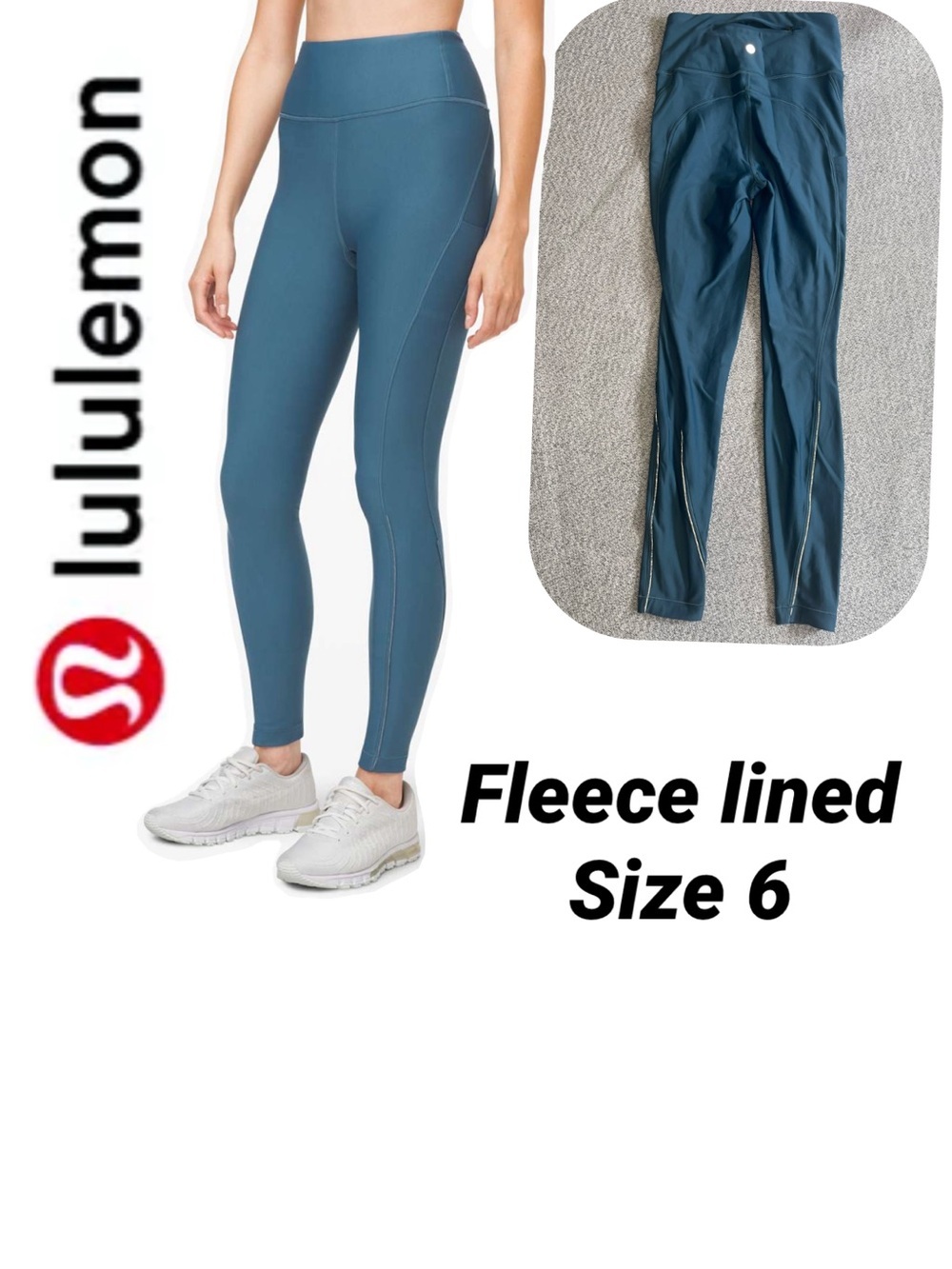Lululemon Flurry Up Super High-Rise Tight 25" - size 6- fleece inside